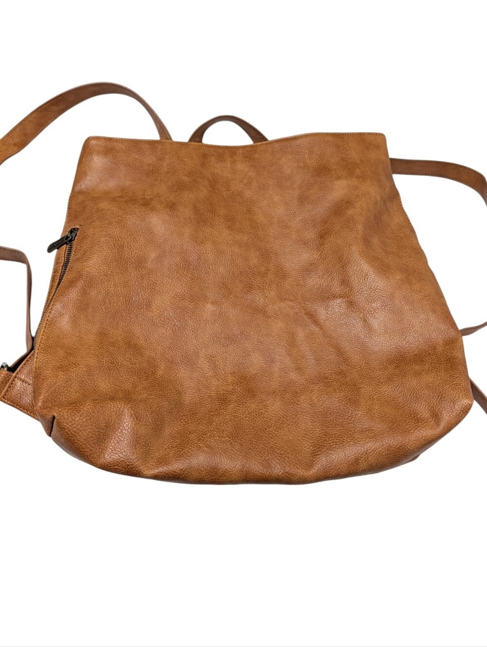 Thirty-One Women's Brown Backpack Tote Cognac Tan Vegan Faux Leather  Bag - Picture 3 of 9
